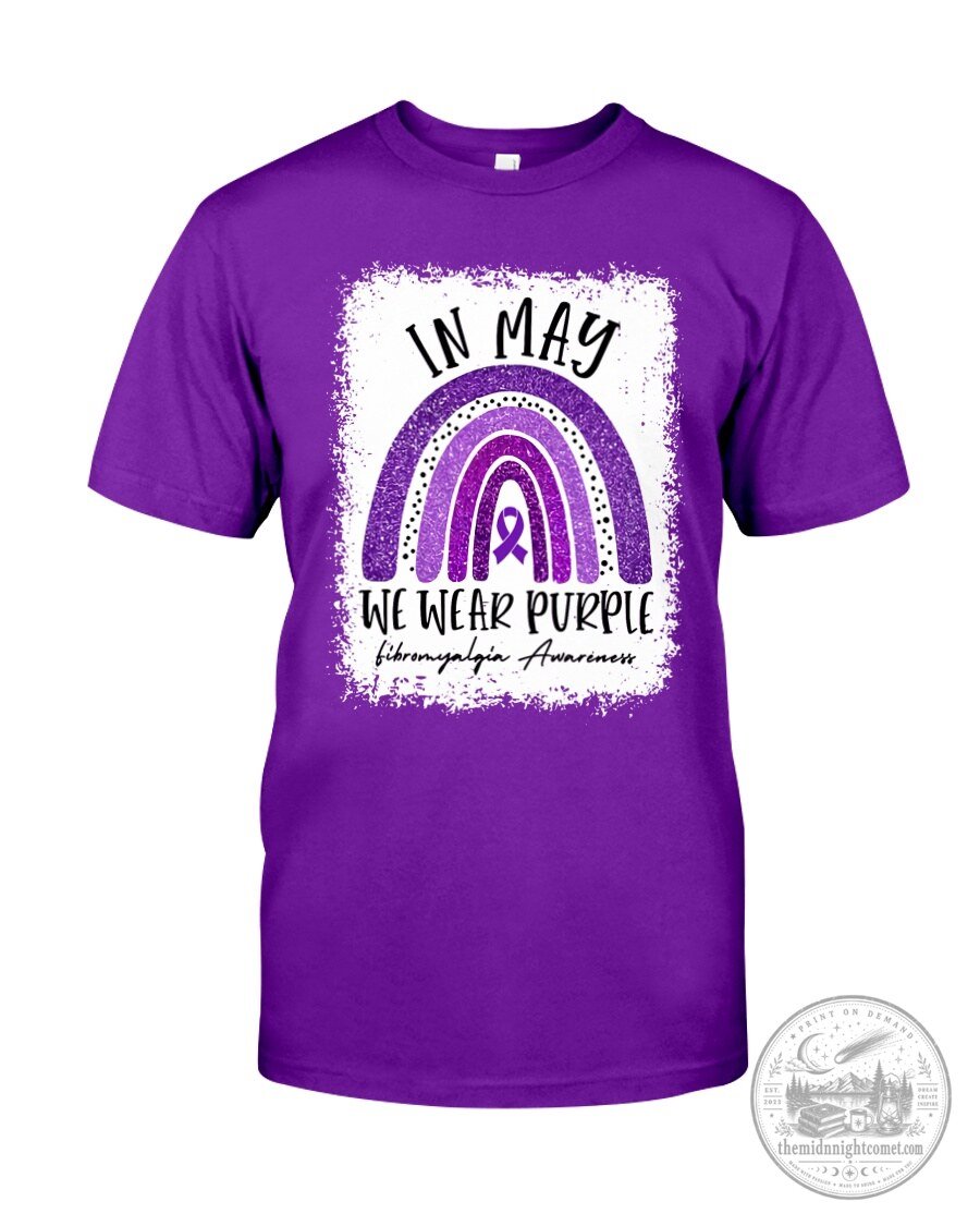 Fibromyalgia Awareness Purple Ribbon Rainbow In May We Wear Purple T-Shirt
