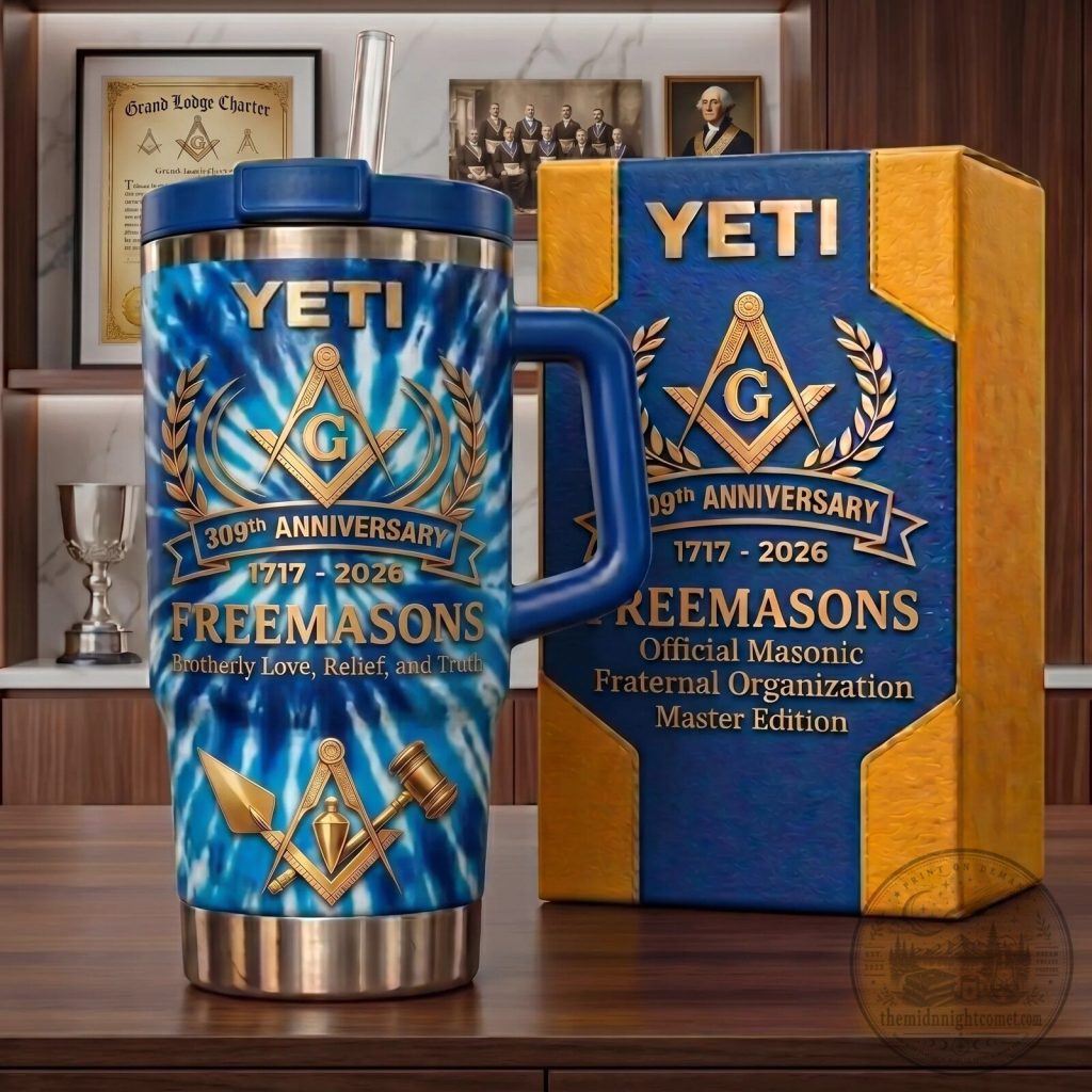 Freemasons 309th Anniversary Brotherly Love Relief Truth Tumbler with Handle Freemasons 309th Anniversary Brotherly Love Relief Truth Tumbler with Handle