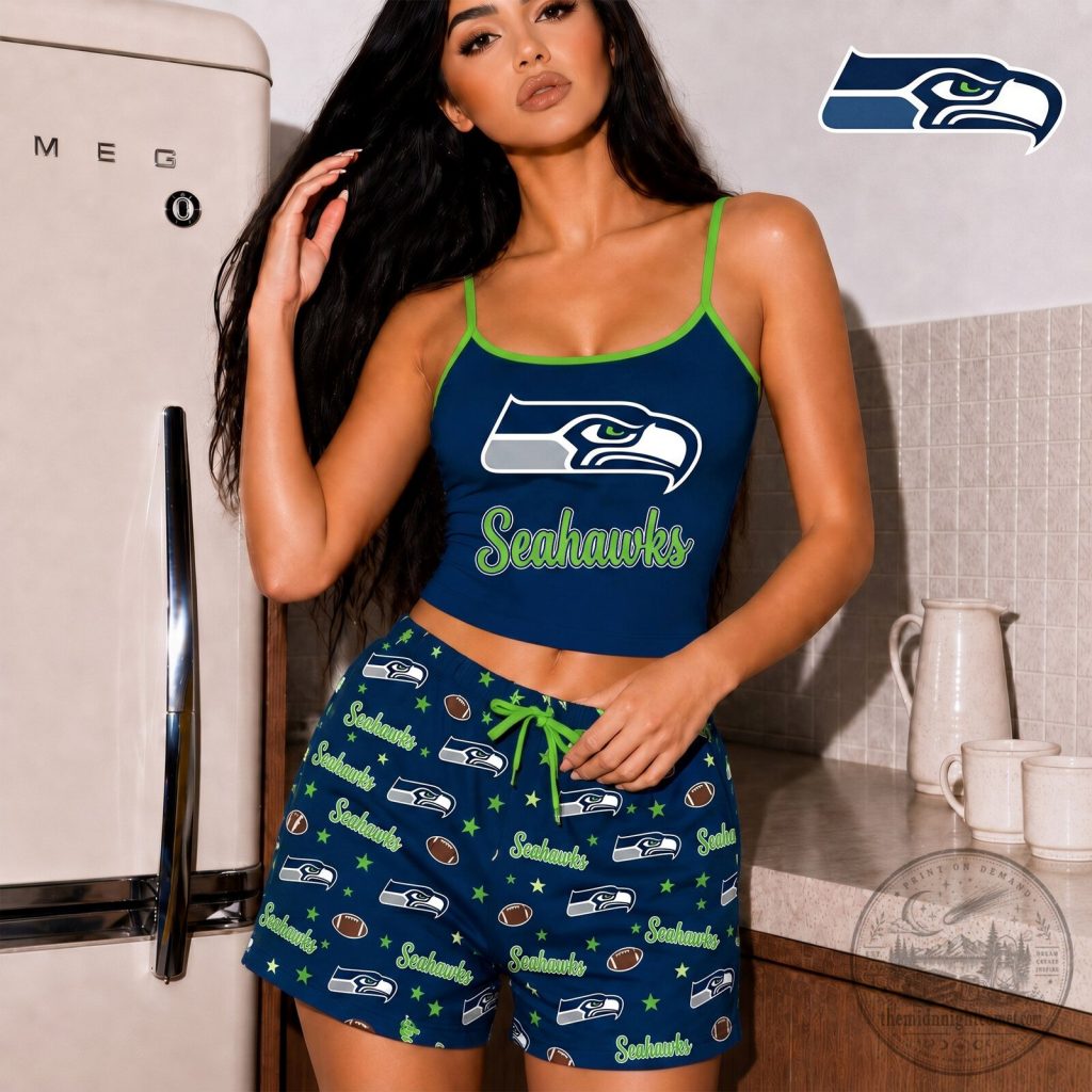 Seattle Seahawks Women's Cami and Shorts Pajama Set Seattle Seahawks Women's Cami and Shorts Pajama Set