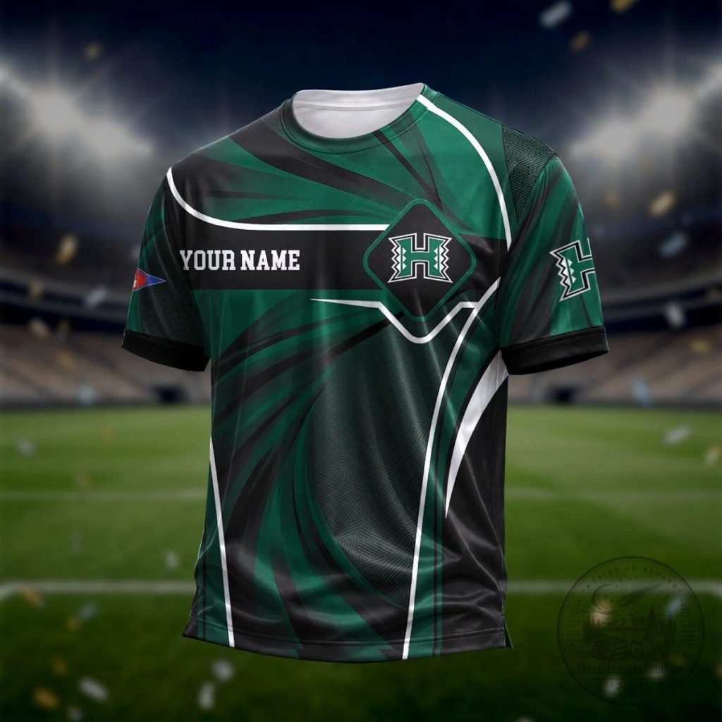 Hawaii Rainbow Warriors Personalized Green and Black Football Jersey Hawaii Rainbow Warriors Personalized Green and Black Football Jersey