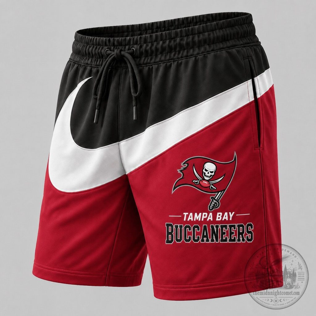 Tampa Bay Buccaneers Football Team Red Black White Athletic Shorts Tampa Bay Buccaneers Football Team Red Black White Athletic Shorts