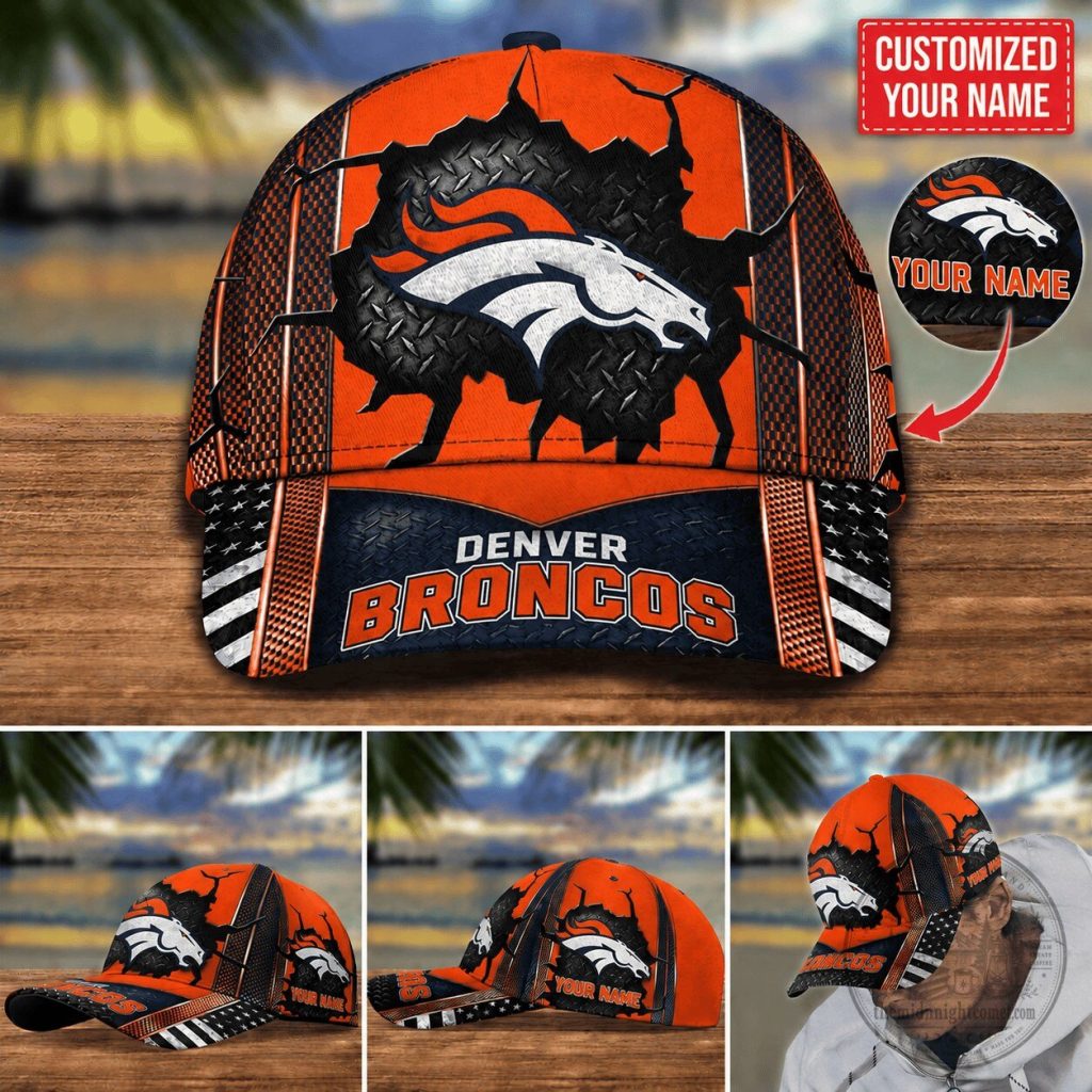 Denver Broncos Personalized Baseball Cap Custom Name Football Fan Gift Denver Broncos Personalized Baseball Cap Custom Name Football Fan Gift