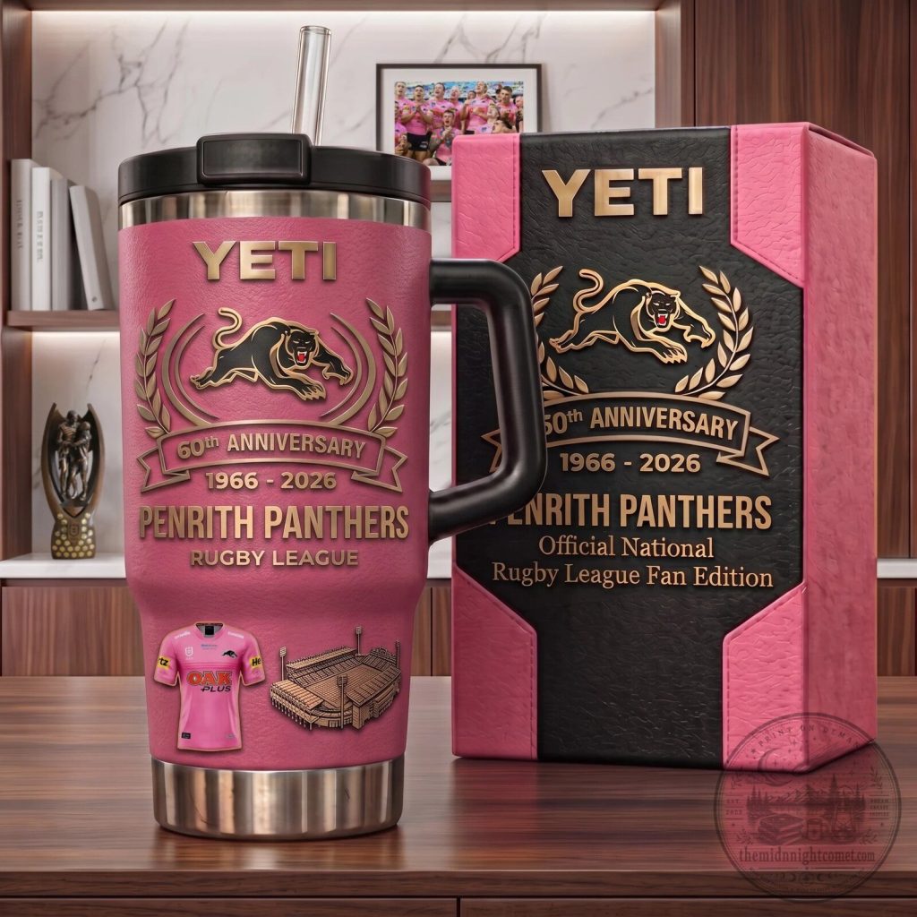 Penrith Panthers Rugby League 60th Anniversary Insulated Tumbler with Handle Penrith Panthers Rugby League 60th Anniversary Insulated Tumbler with Handle