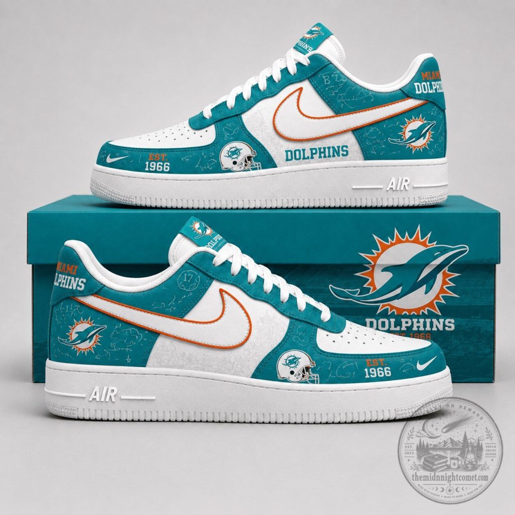 Miami Dolphins National Football League Custom Design Sneakers Shoes Miami Dolphins National Football League Custom Design Sneakers Shoes