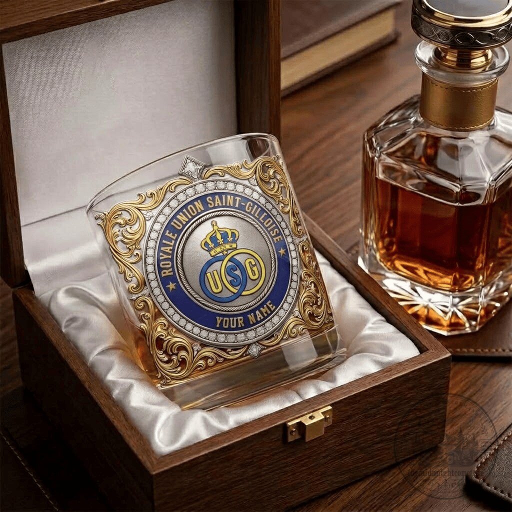 Royale Union Saint-Gilloise Tribal Gold Edition Personalized Whiskey Glass