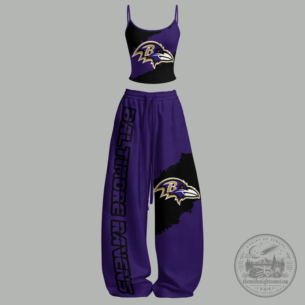 Baltimore Ravens Football Team Logo Women's Two-Piece Outfit Set