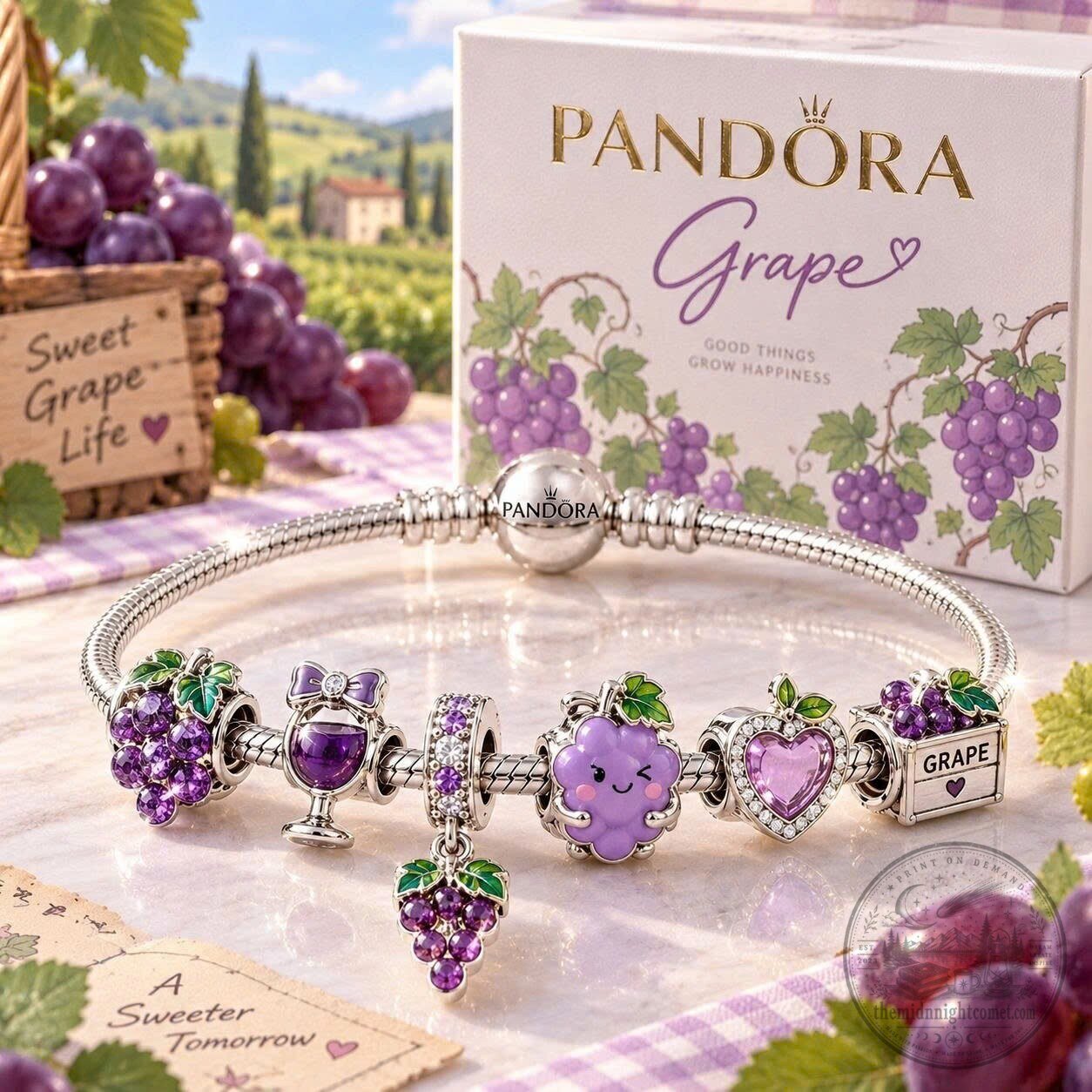 Pandora Grape Charm Bracelet Set with Sweet Grape Life Charms