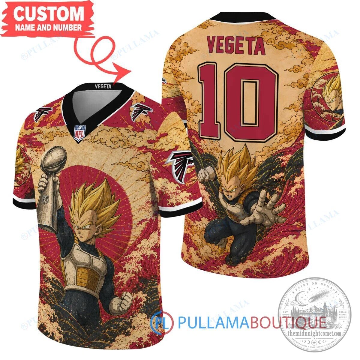 Atlanta Falcons Vegeta Dragon Ball Z Super Bowl Champions Football Jersey