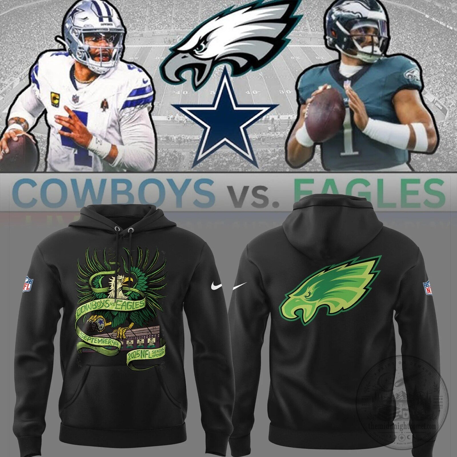 Dallas Cowboys Football versus Philadelphia Eagles September 2025 Hoodie