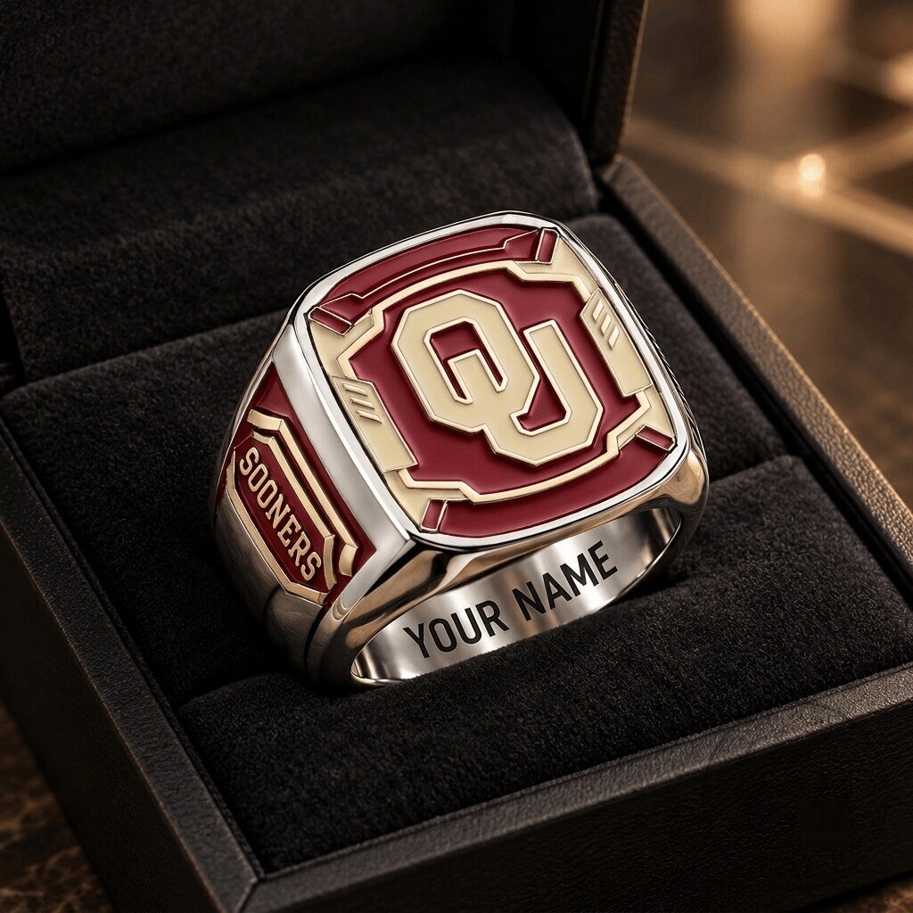 Oklahoma Sooners NCAA Custom Fan Engraved College Football Ring