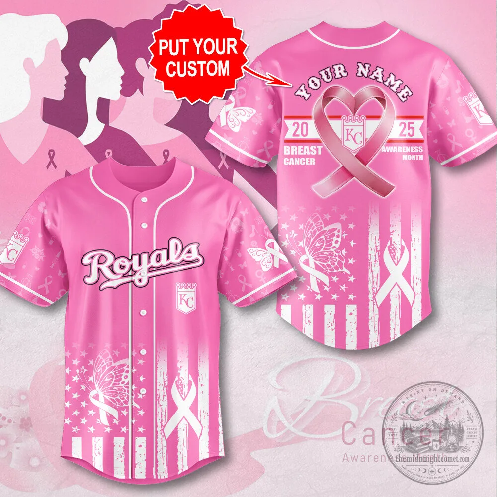 Royals Baseball Breast Cancer Awareness Pink Jersey Personalized