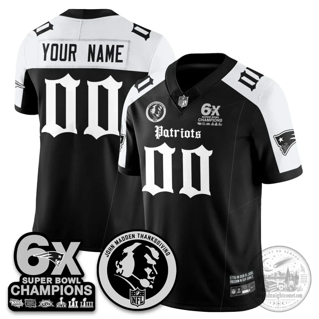 New England Patriots Super Bowl Champions Jersey featuring John Madden 5 New England Patriots Super Bowl Champions Jersey featuring John Madden