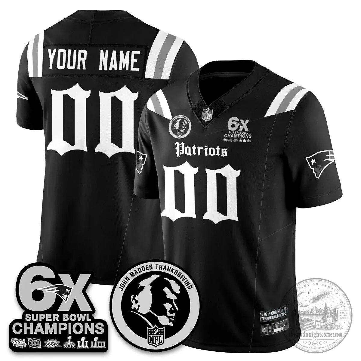 New England Patriots Super Bowl Champions Jersey featuring John Madden 6 New England Patriots Super Bowl Champions Jersey featuring John Madden