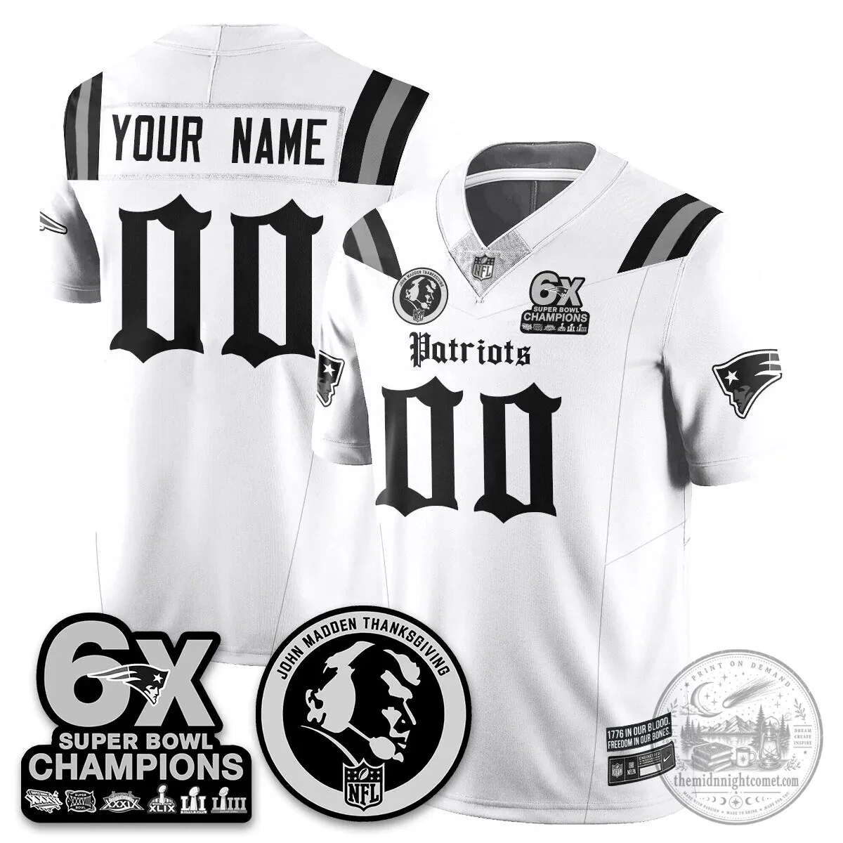 New England Patriots Super Bowl Champions Jersey featuring John Madden 7 New England Patriots Super Bowl Champions Jersey featuring John Madden