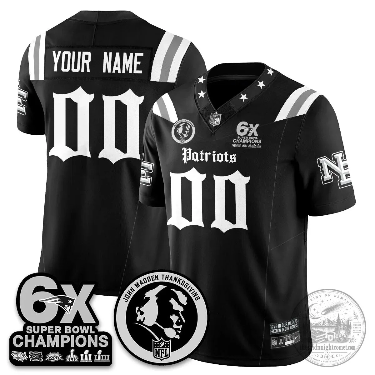 New England Patriots Super Bowl Champions Jersey featuring John Madden 8 New England Patriots Super Bowl Champions Jersey featuring John Madden