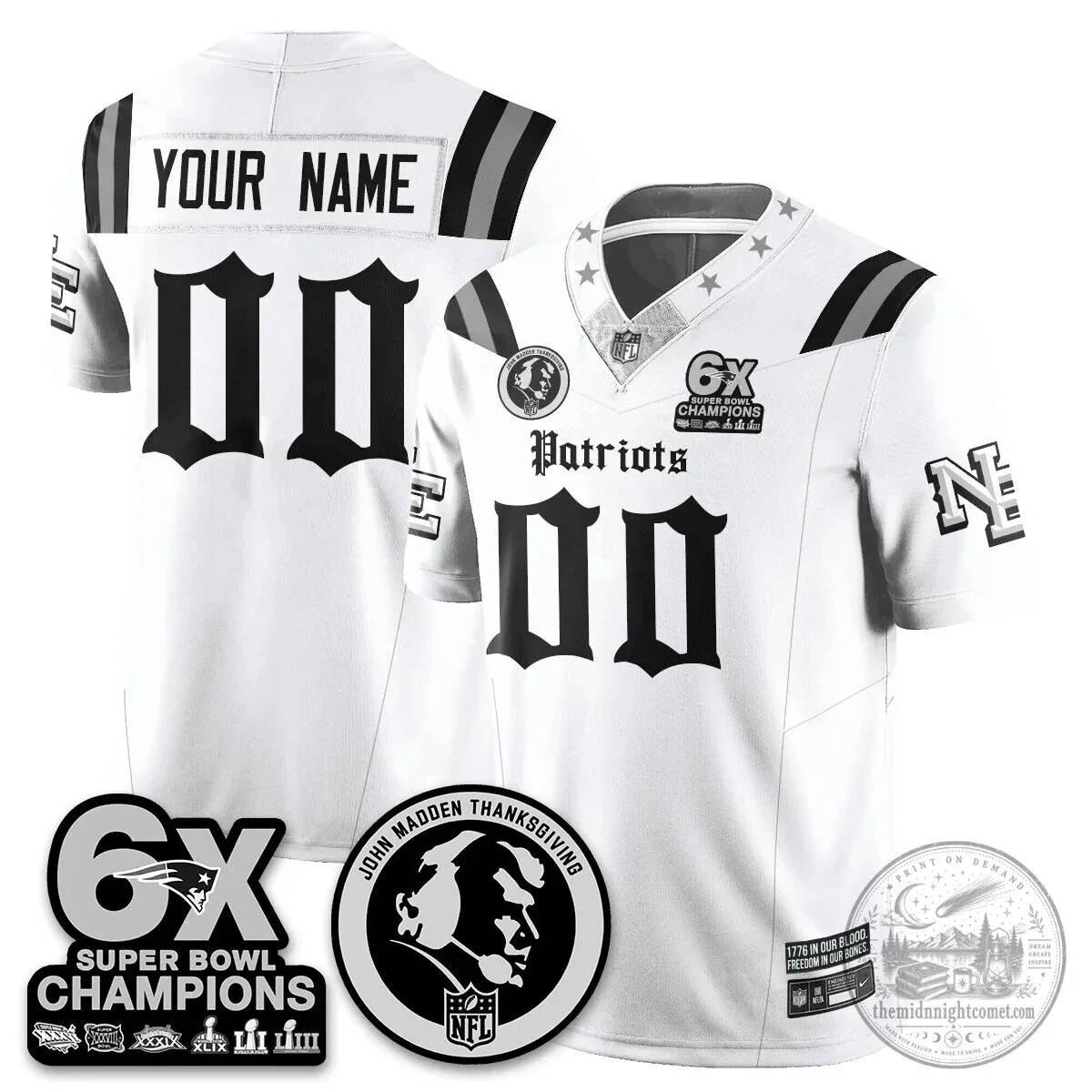 New England Patriots Super Bowl Champions Jersey featuring John Madden 9 New England Patriots Super Bowl Champions Jersey featuring John Madden
