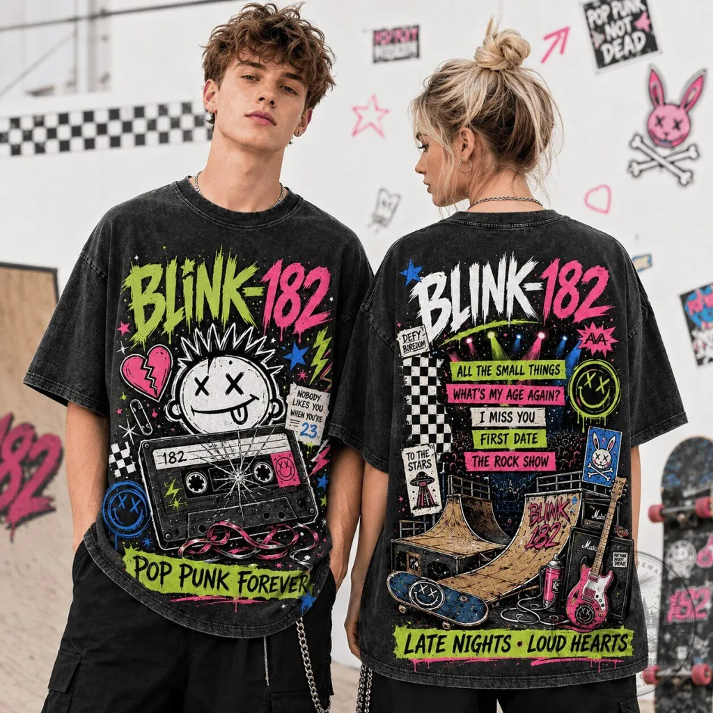 Blink-182 Pop Punk Forever All The Small Things Black T-Shirt Blink-182 Pop Punk Forever All The Small Things Black T-Shirt
