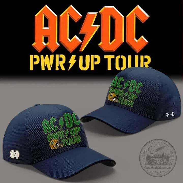 AC/DC Power Up Tour 2026 Notre Dame Football Baseball Jersey 8 AC/DC Power Up Tour 2026 Notre Dame Football Baseball Jersey