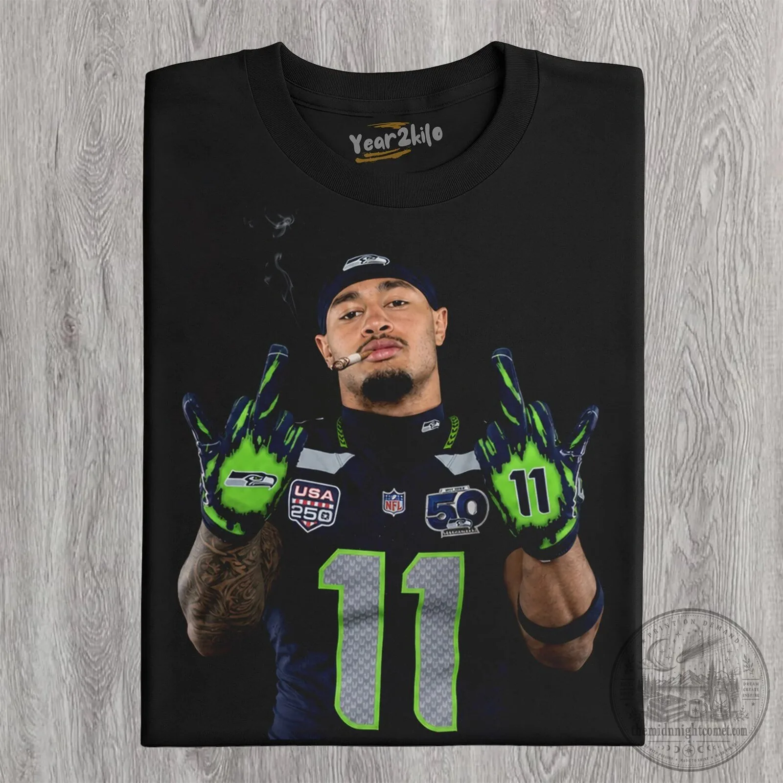 Jaxon Smith-Njigba Football Player Graphic T-Shirt 10 Jaxon Smith-Njigba Football Player Graphic T-Shirt