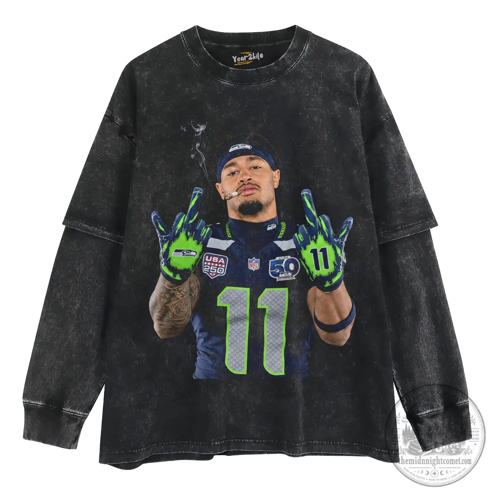 Jaxon Smith-Njigba Football Player Graphic T-Shirt 14 Jaxon Smith-Njigba Football Player Graphic T-Shirt
