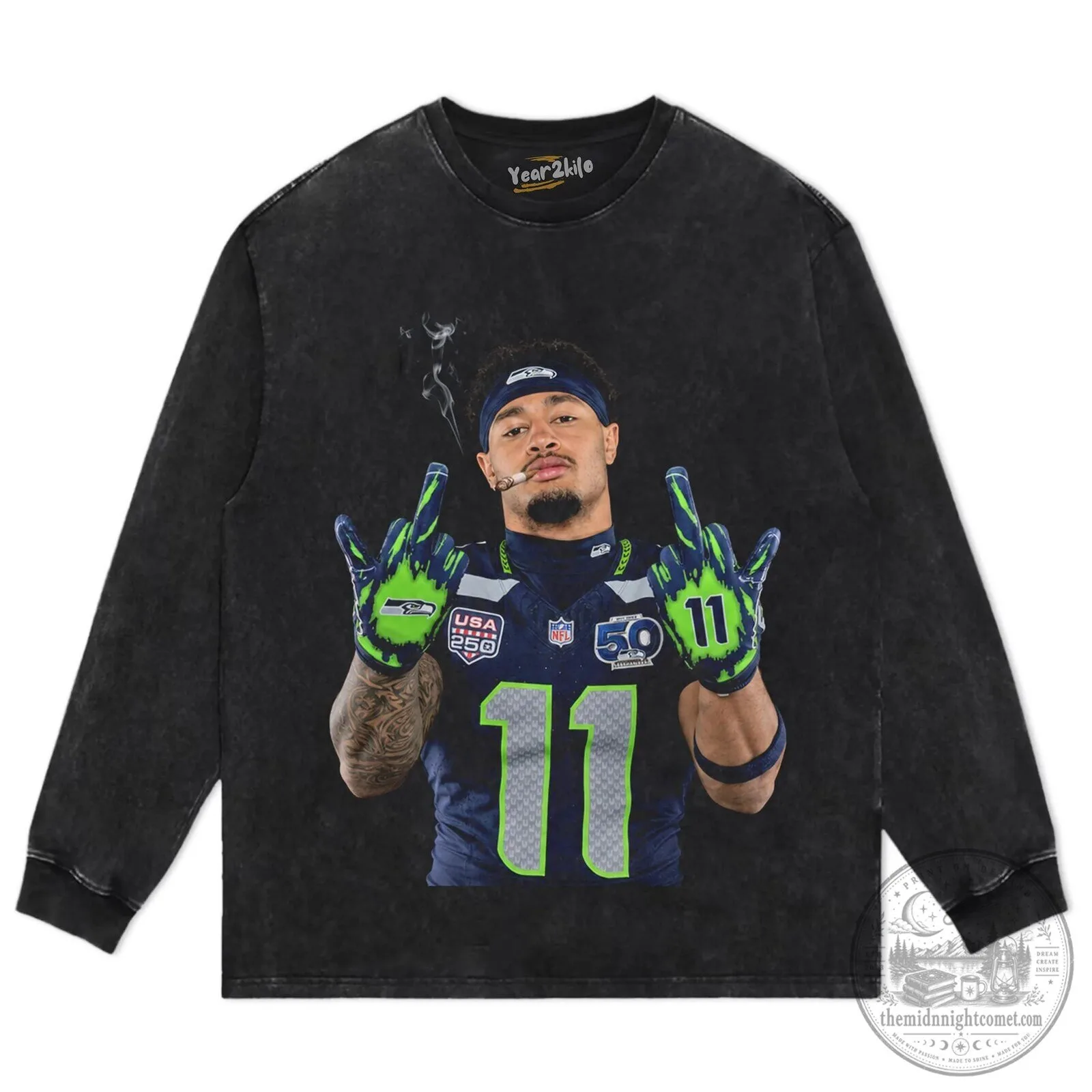 Jaxon Smith-Njigba Football Player Graphic T-Shirt 16 Jaxon Smith-Njigba Football Player Graphic T-Shirt