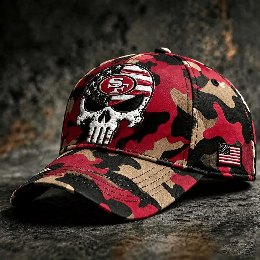 San Francisco 49ers Skull Camouflage Pattern Baseball Cap Hat San Francisco 49ers Skull Camouflage Pattern Baseball Cap Hat