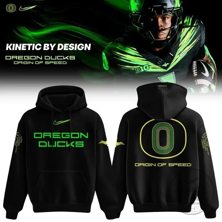 Black Pullover Hoodie by Design Kinetic – Oregon Ducks Origin of Speed