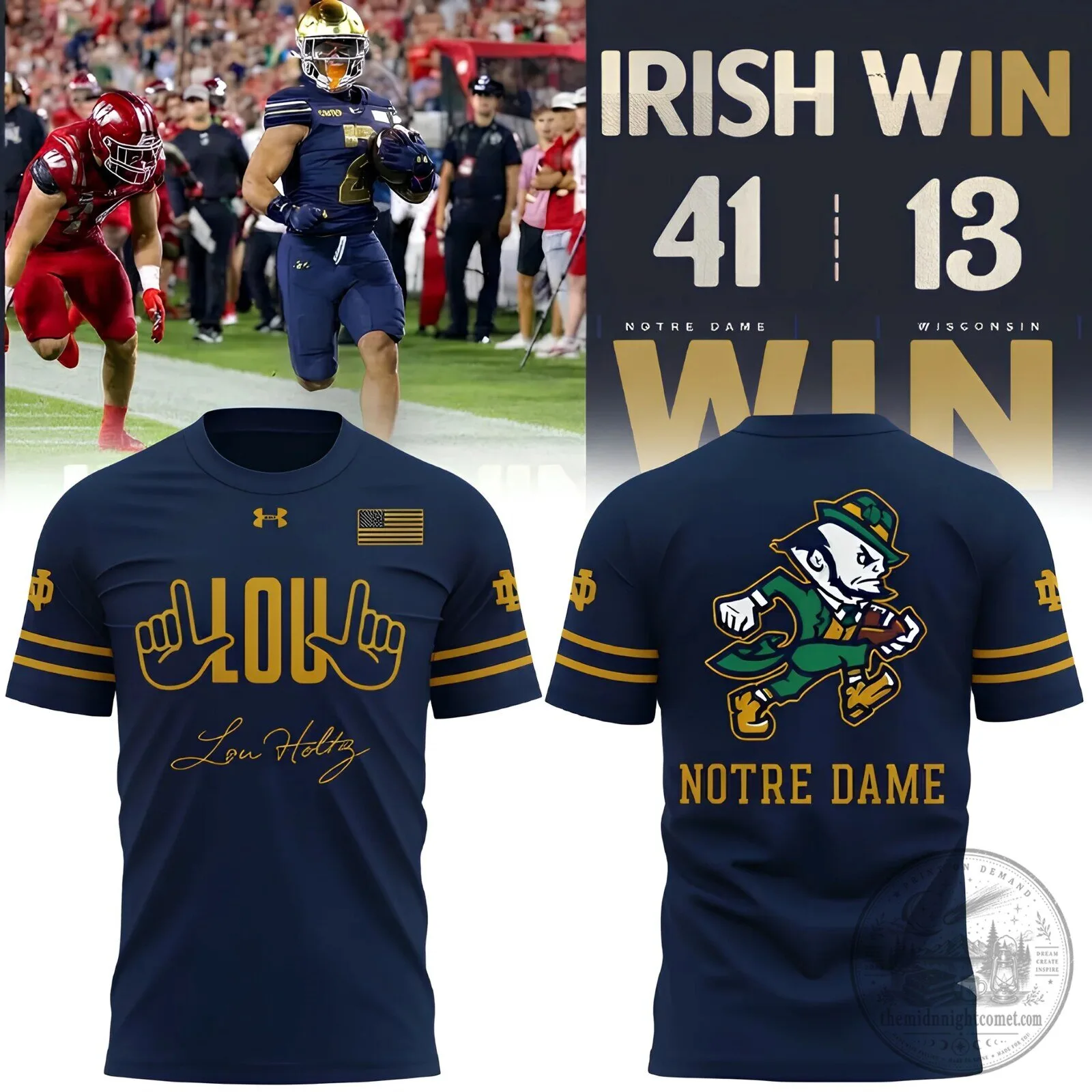 Notre Dame Fighting Irish Shamrock Series Leave No Doubt T-Shirt 8 Notre Dame Fighting Irish Shamrock Series Leave No Doubt T-Shirt