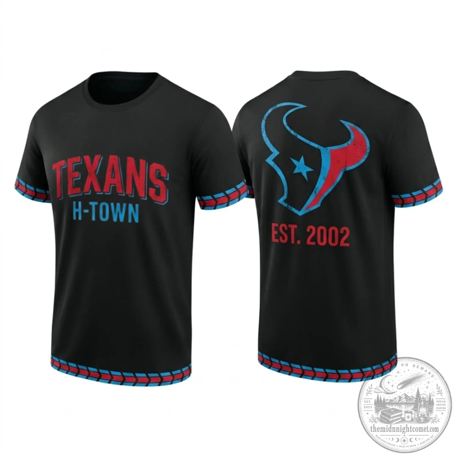 Houston Texans H-Town Established 2002 Black T-Shirt