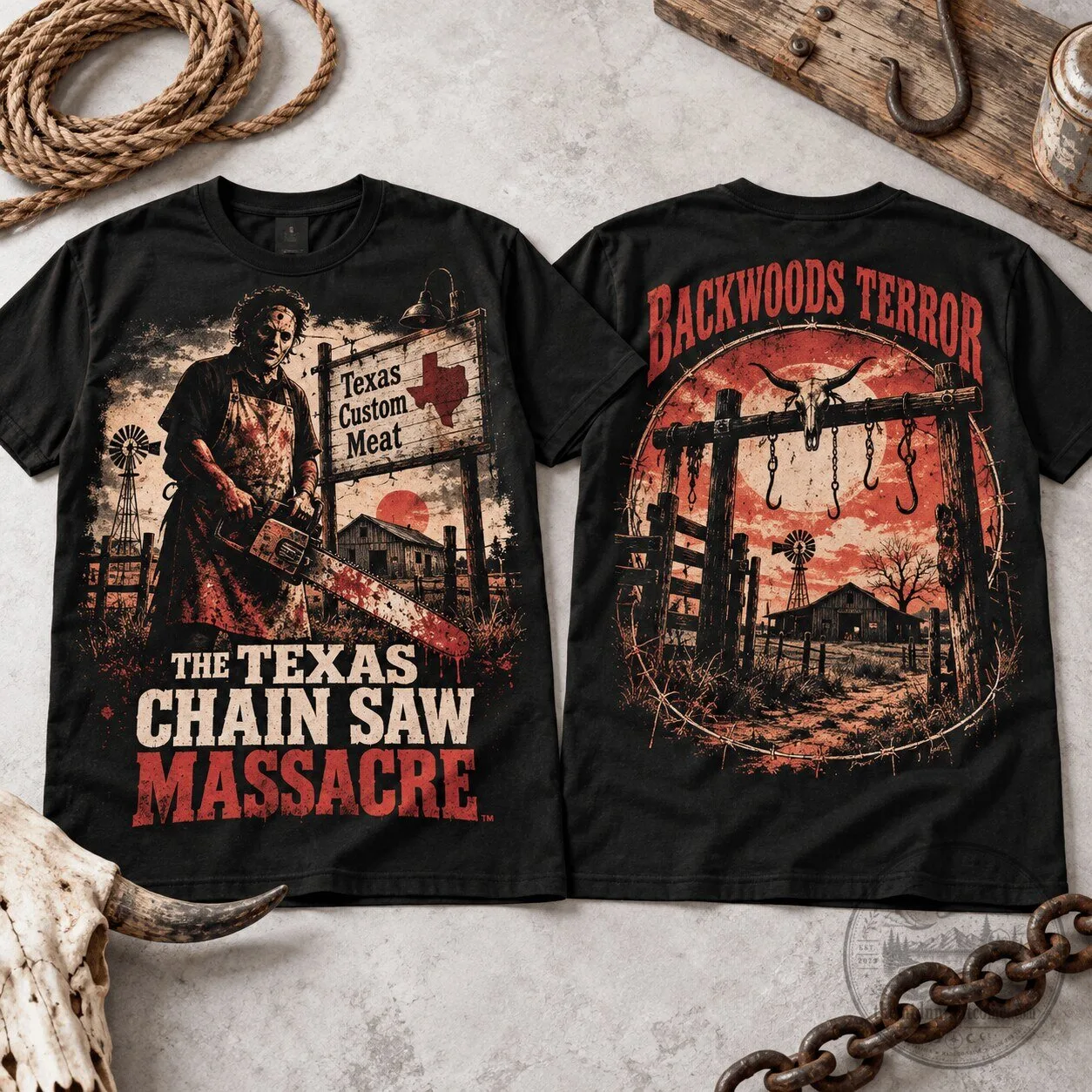 Boston Bruins Personalized Black and Gold Striped Ice Hockey Jersey 3 The Texas Chain Saw Massacre Backwoods Terror Horror Movie T-Shirt