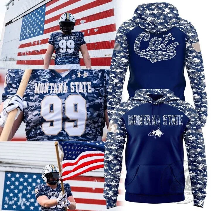 Montana State Football Salute To Service Digital Camouflage Hoodie