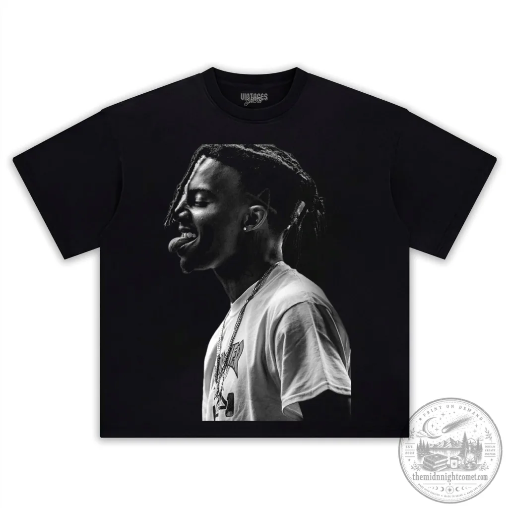 Playboi Carti Black and White Portrait T-Shirt Playboi Carti Black and White Portrait T-Shirt
