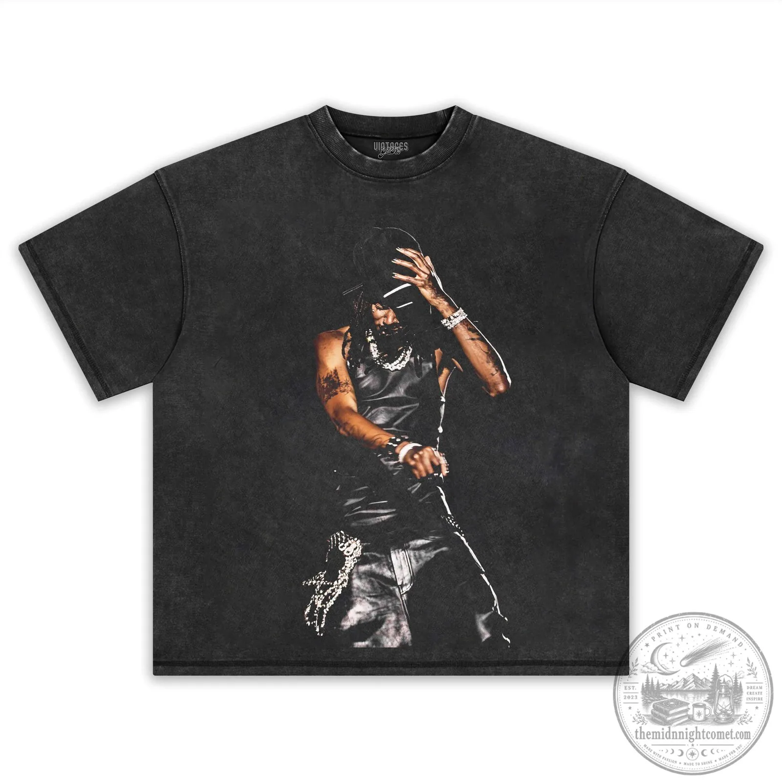 Black Graphic T-Shirt featuring Playboi Carti - Concert and Music Design 5 Black Graphic T-Shirt featuring Playboi Carti - Concert and Music Design