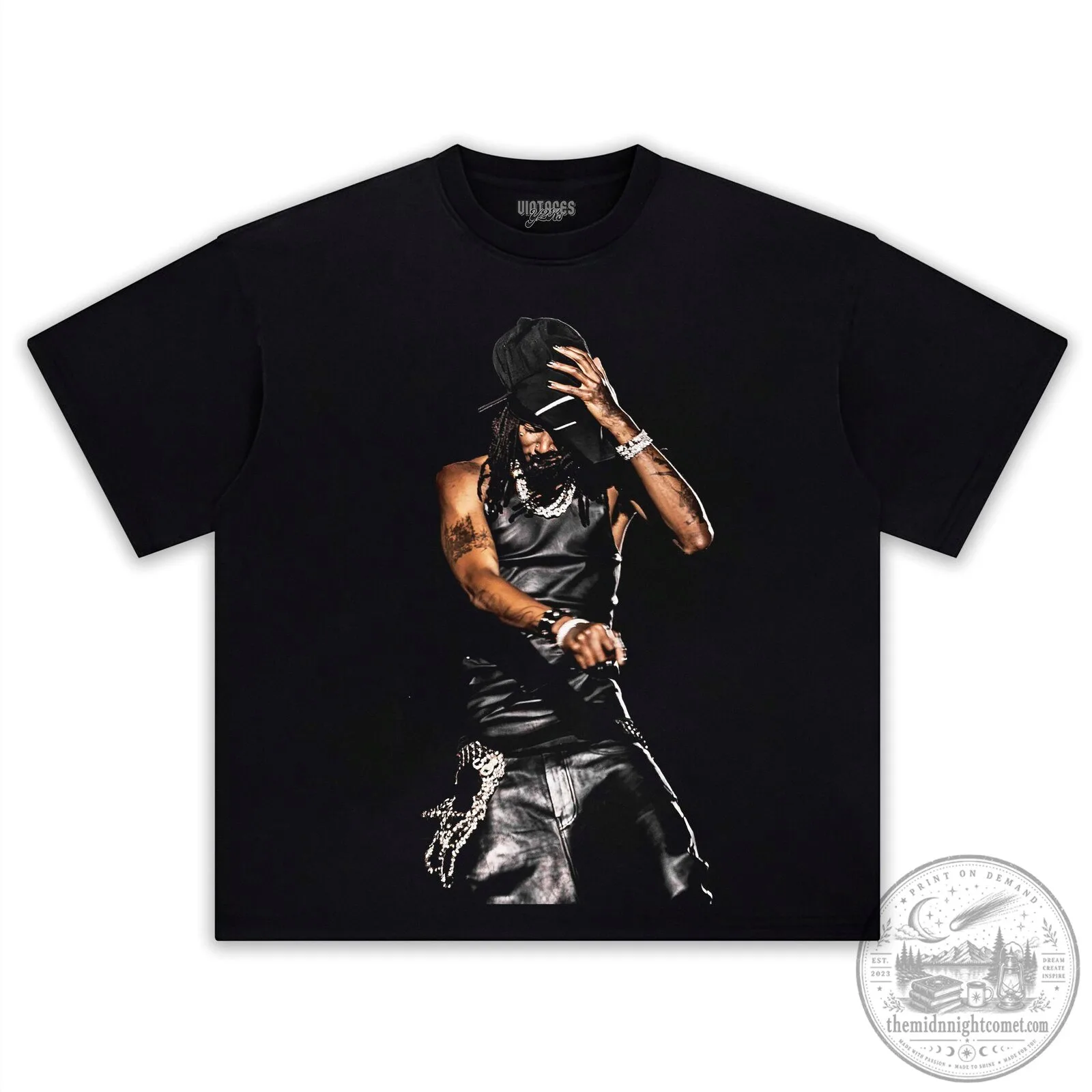 Black Graphic T-Shirt featuring Playboi Carti - Concert and Music Design 6 Black Graphic T-Shirt featuring Playboi Carti - Concert and Music Design