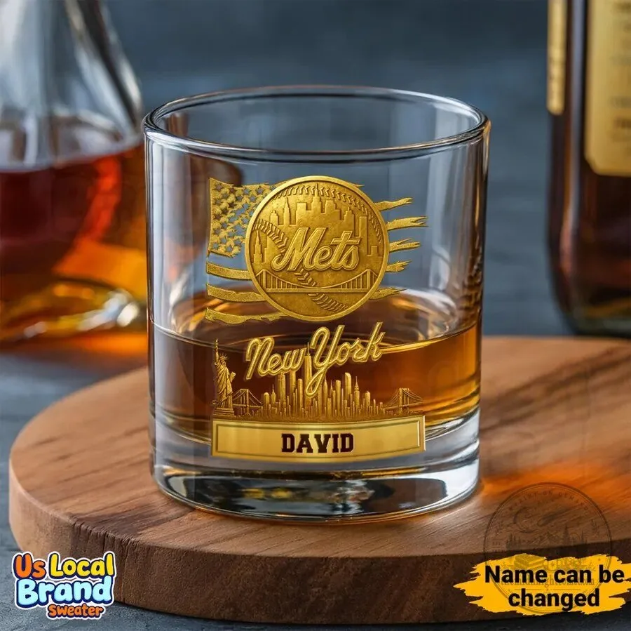 New York Mets Baseball Team Personalized Whiskey Glass 5 New York Mets Baseball Team Personalized Whiskey Glass