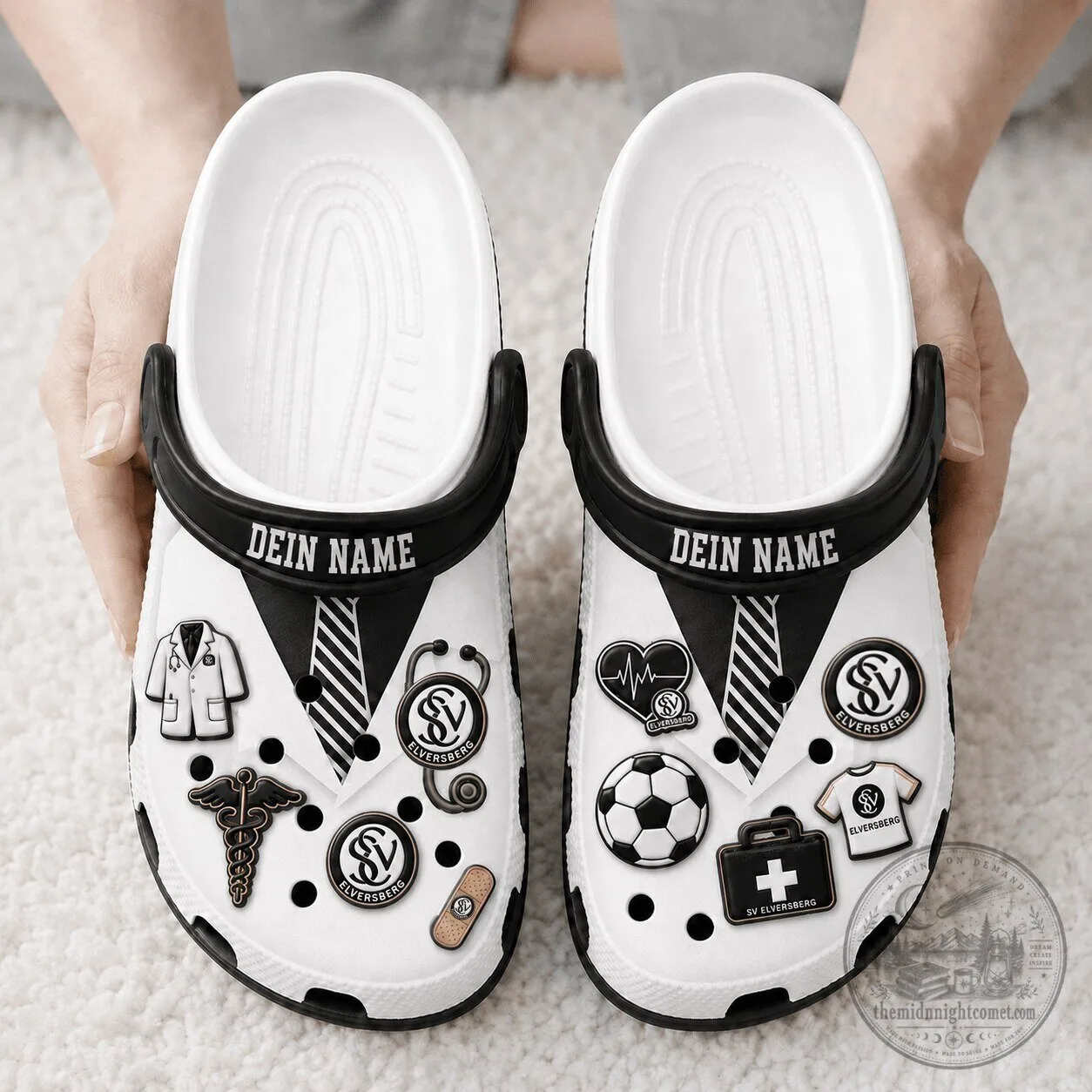 SV Elversberg Bundesliga White Custom Name Clogs For Fan