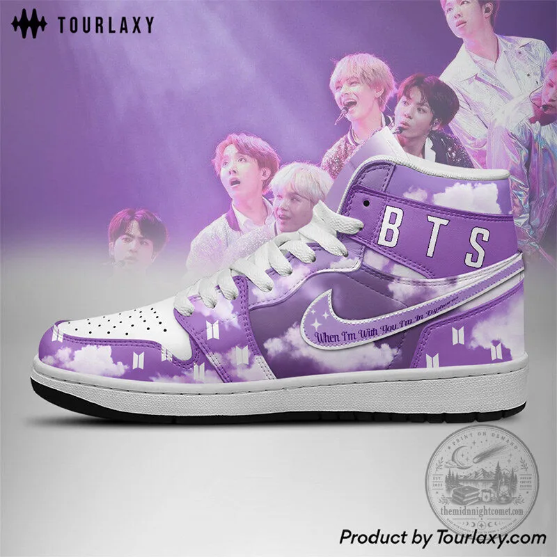 BTS Band Purple Cloud Pattern High-Top Sneakers 4 BTS Band Purple Cloud Pattern High-Top Sneakers