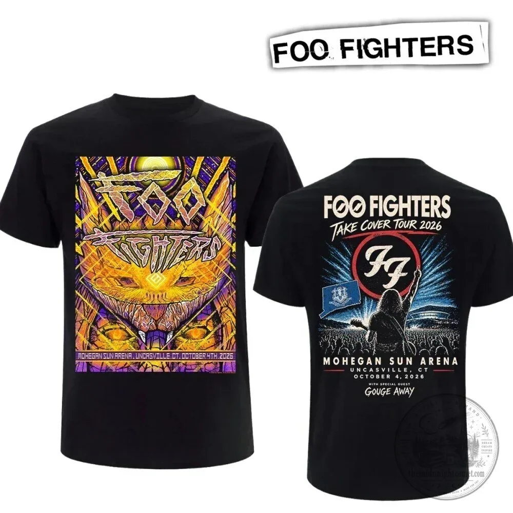Black T-Shirt for Foo Fighters' 2026 Take Cover Tour at Mohegan Sun Arena Concert