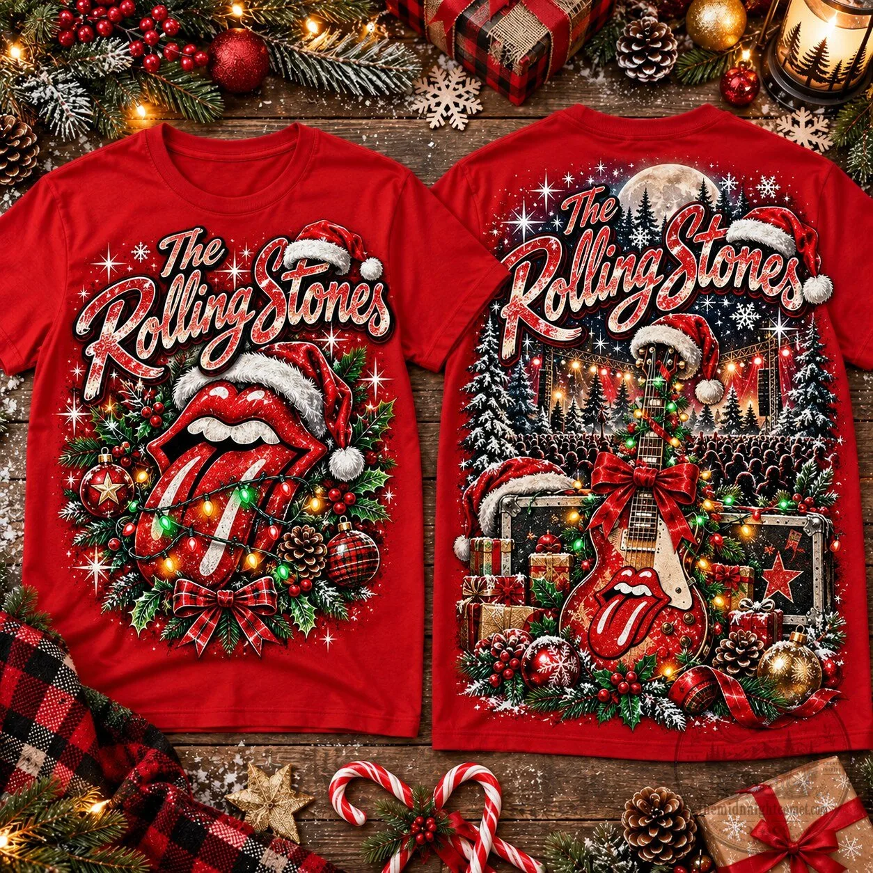 The Rolling Stones Christmas Holiday Concert Red T-Shirt