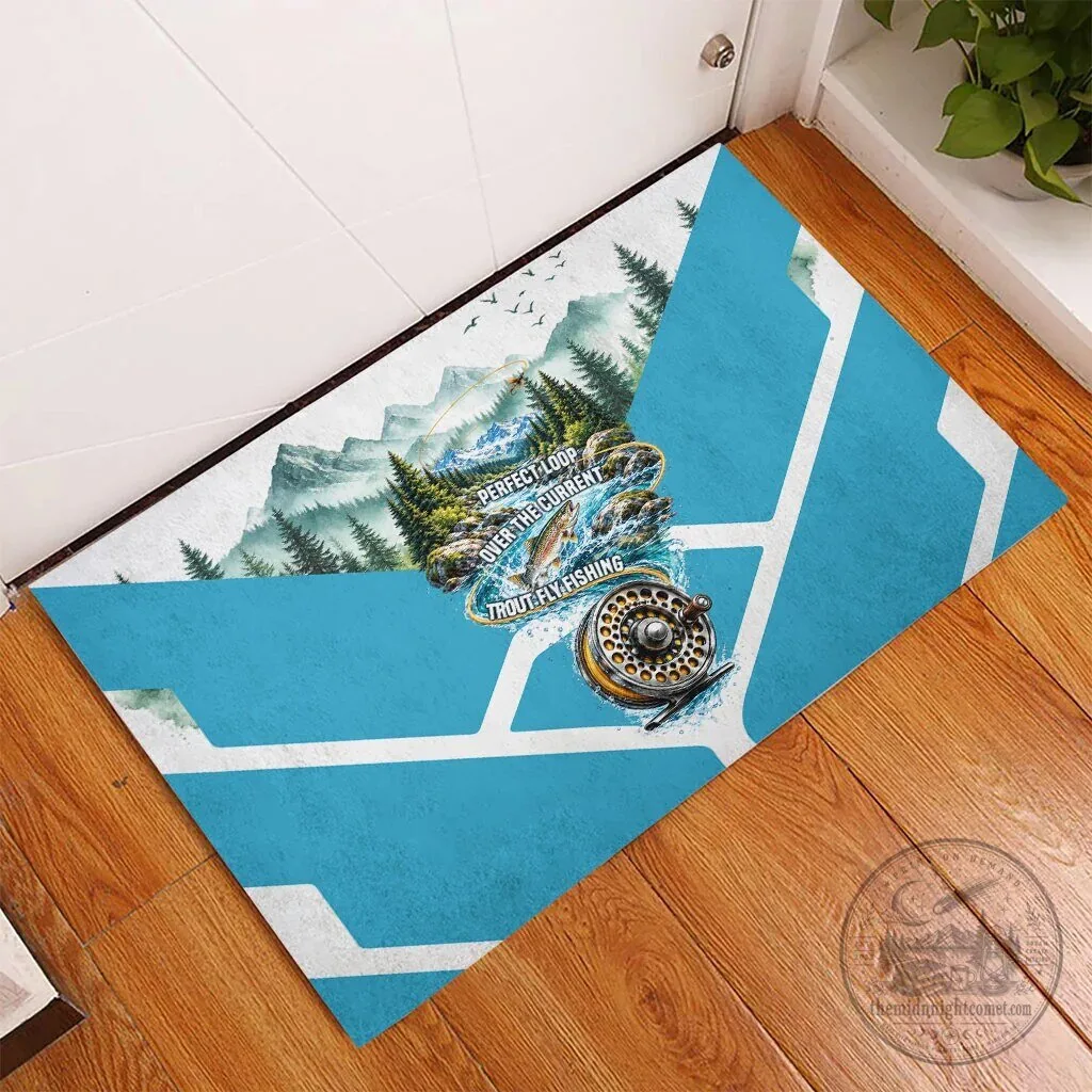 Trout Fly Fishing Perfect Loop Over The Current Outdoor Doormat 6 Trout Fly Fishing Perfect Loop Over The Current Outdoor Doormat