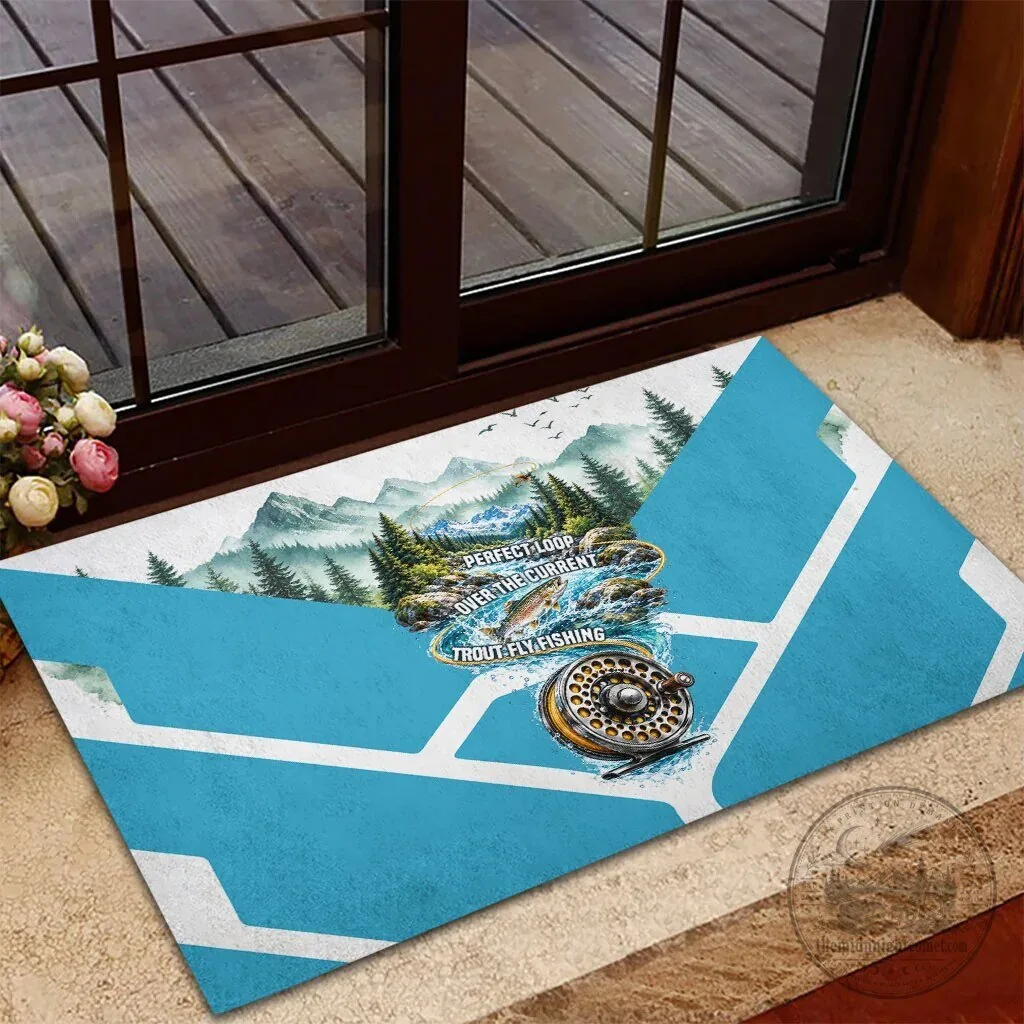 Trout Fly Fishing Perfect Loop Over The Current Outdoor Doormat 8 Trout Fly Fishing Perfect Loop Over The Current Outdoor Doormat
