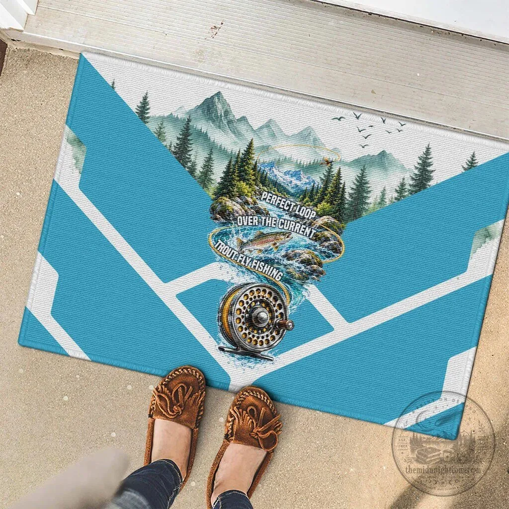 Trout Fly Fishing Perfect Loop Over The Current Outdoor Doormat 9 Trout Fly Fishing Perfect Loop Over The Current Outdoor Doormat