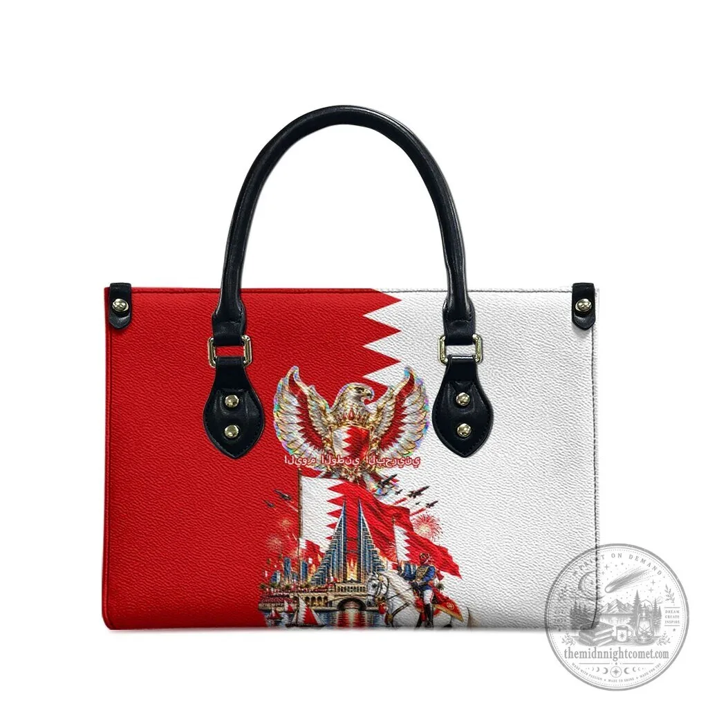 Bahrain National Day Flag Emblem Horse Knight Leather Handbag 7 Bahrain National Day Flag Emblem Horse Knight Leather Handbag