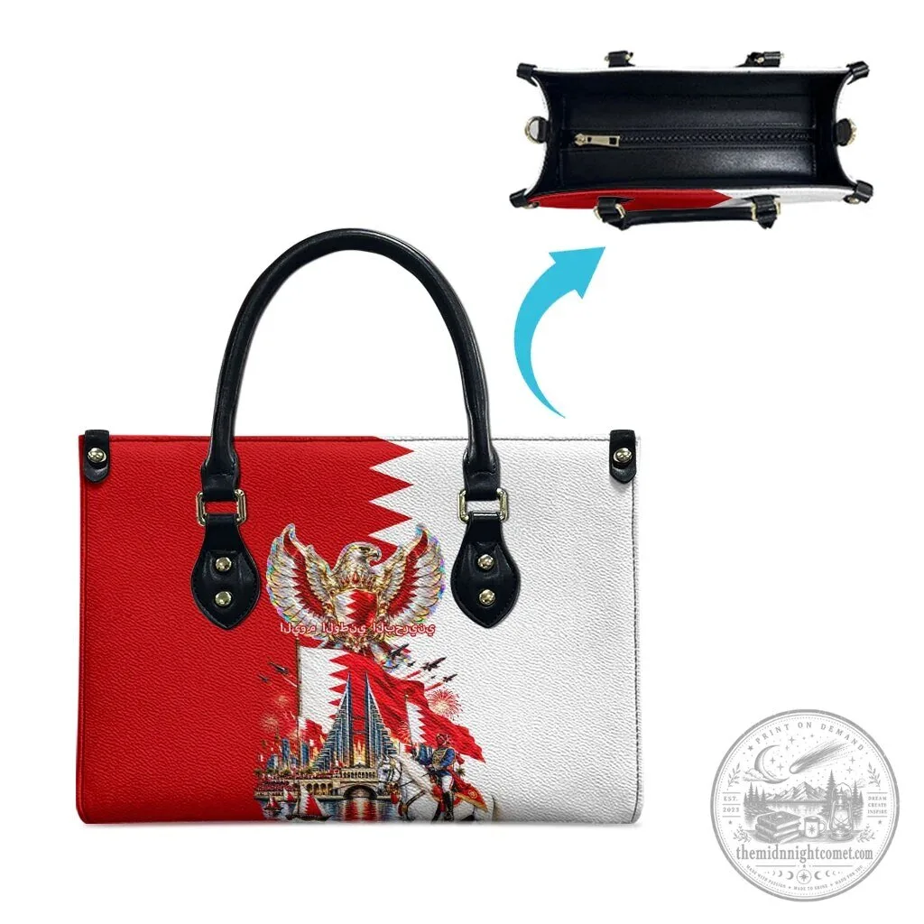Bahrain National Day Flag Emblem Horse Knight Leather Handbag 8 Bahrain National Day Flag Emblem Horse Knight Leather Handbag