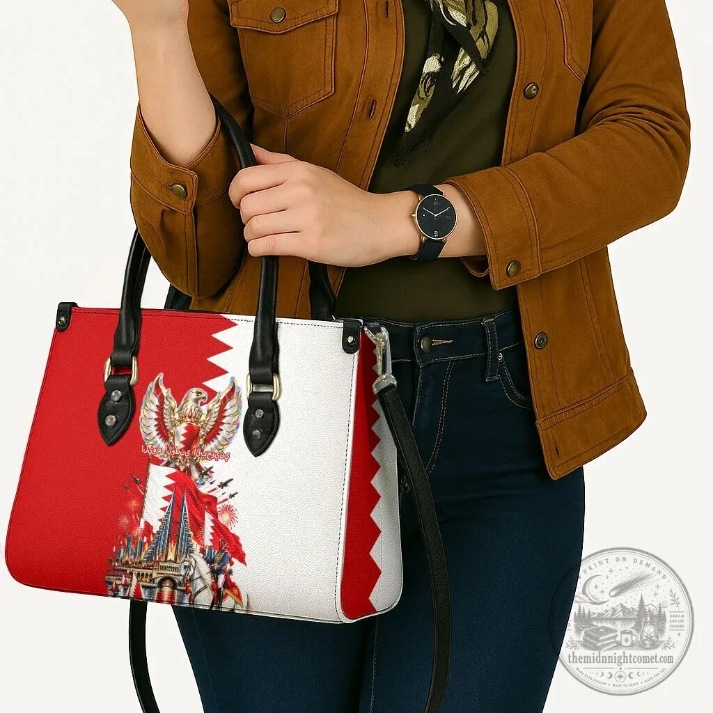 Bahrain National Day Flag Emblem Horse Knight Leather Handbag 10 Bahrain National Day Flag Emblem Horse Knight Leather Handbag