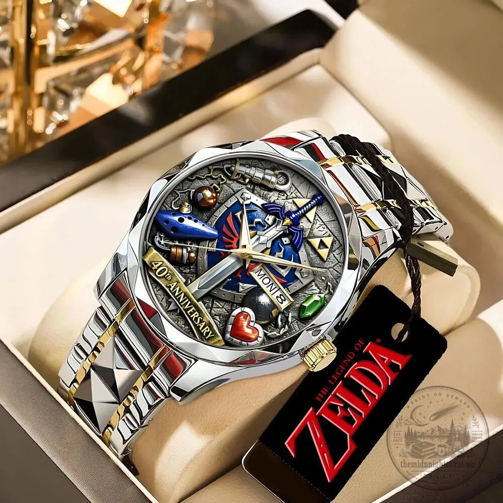 The Legend of Zelda 40th Anniversary Luxury Quartz Watch with Metal Band
