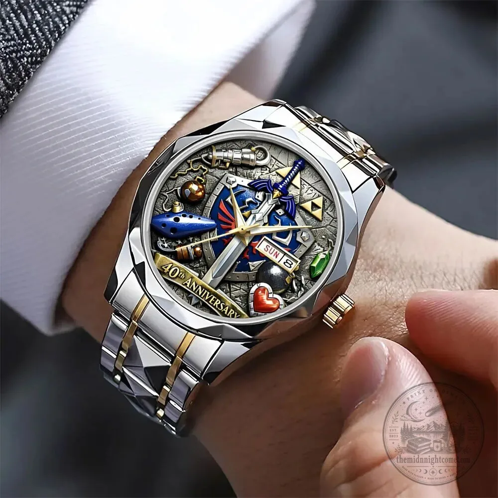 The Legend of Zelda 40th Anniversary Luxury Quartz Watch with Metal Band 5 The Legend of Zelda 40th Anniversary Luxury Quartz Watch with Metal Band