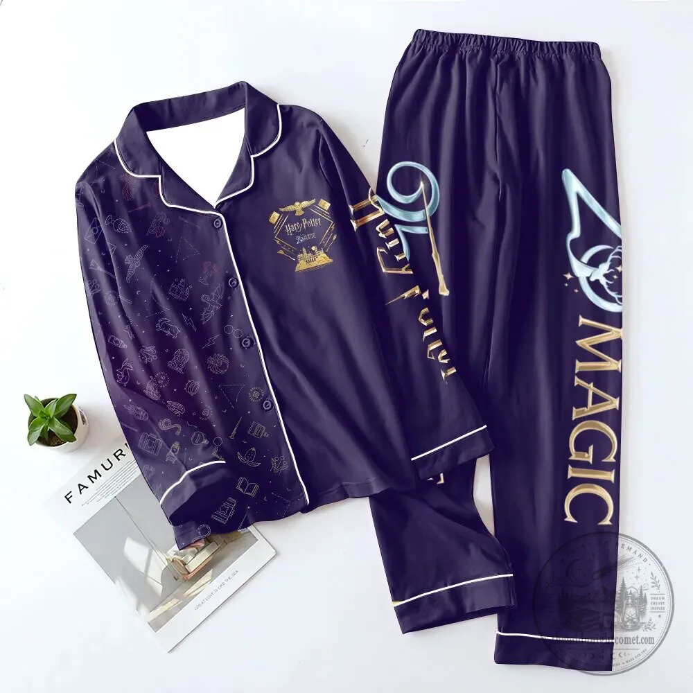 Harry Potter 25 Years of Magic Anniversary Satin Pajamas Set 3 Harry Potter 25 Years of Magic Anniversary Satin Pajamas Set