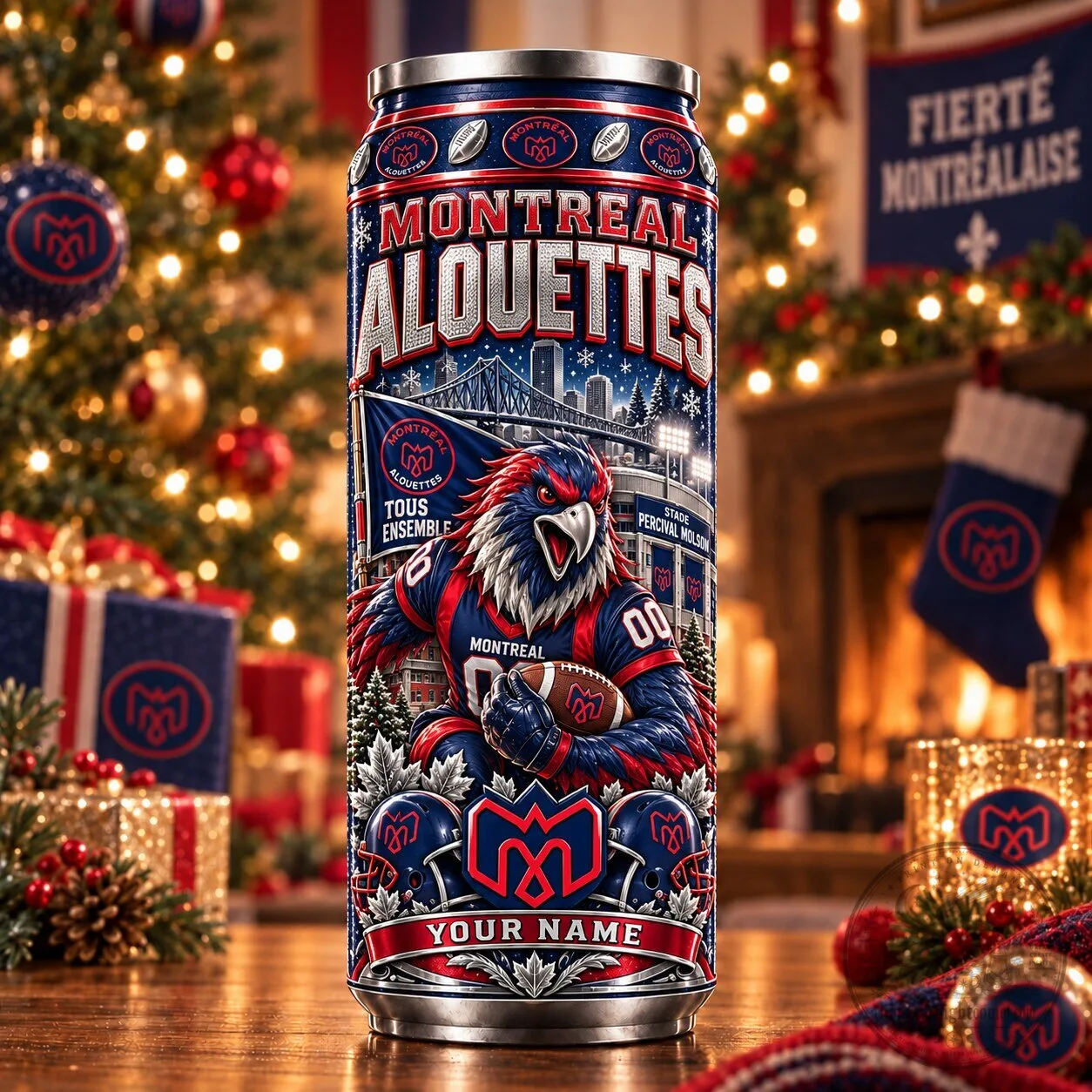 Montreal Alouettes CFL Football Team Personalized Can Tumbler