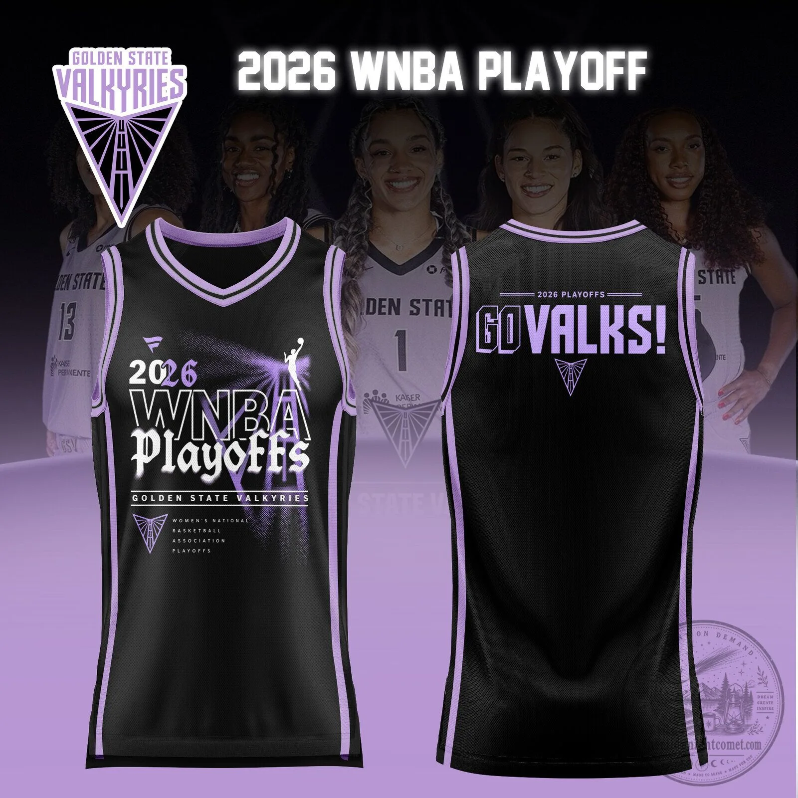 Golden State Valkyries 2026 WNBA Playoffs Black Basketball Jersey 1 Golden State Valkyries 2026 WNBA Playoffs Black Basketball Jersey
